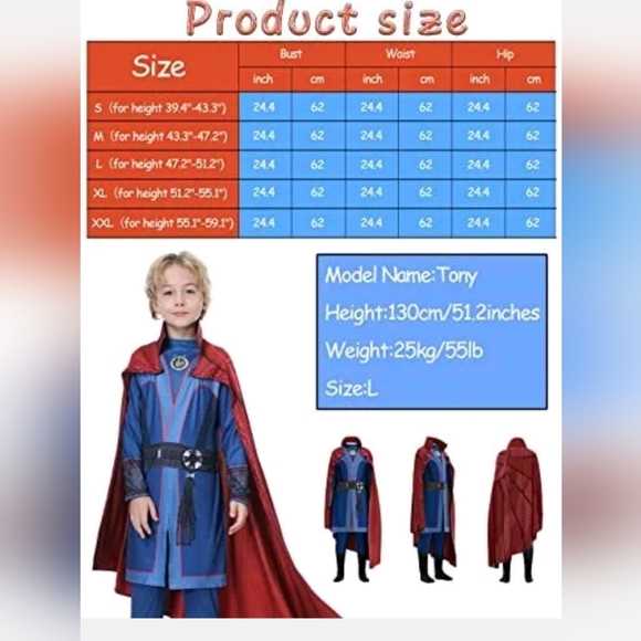 Dr Strange Costume Cosplay Red Clock Strange Stephen Jumpsuit Halloween - XXL - Picture 8 of 8